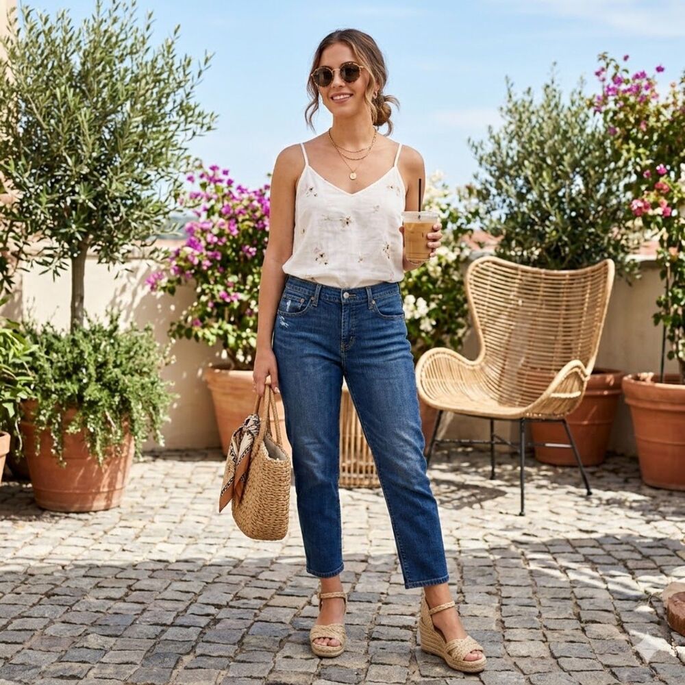 Levi's Boyfriend Jeans Women Size 33 Medium Wash Stretch Denim Mid Rise
